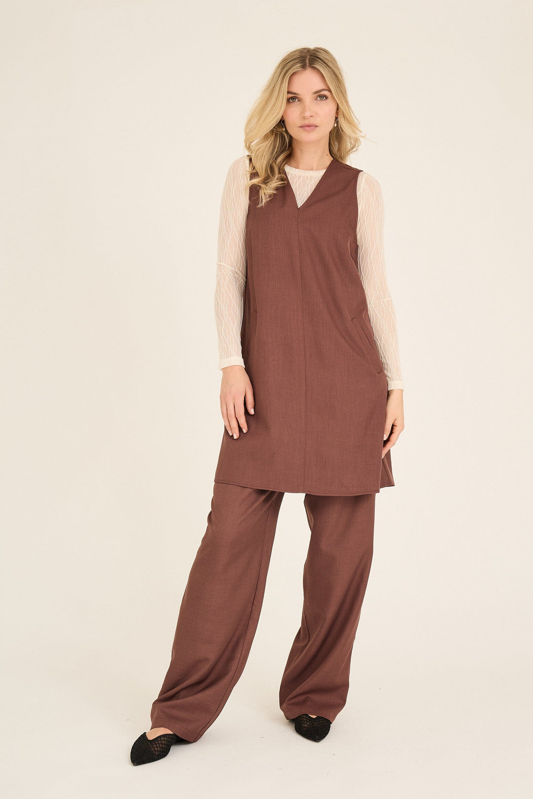 A-View - Juliette Spencer Dress AV7025 - 213 - Deep Mauve Kjoler 