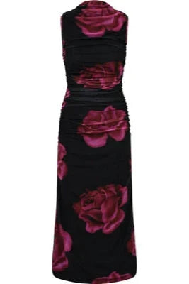 A-View - Ophelia Dress AV7017 - 163 - Black/Pink Kjoler 