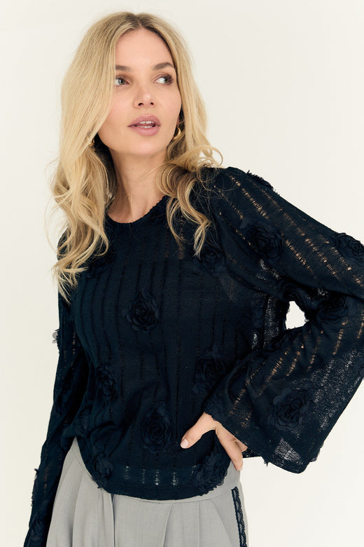 A-View - Rosanna Blouse AV6089 - 999 - Black Bluser 