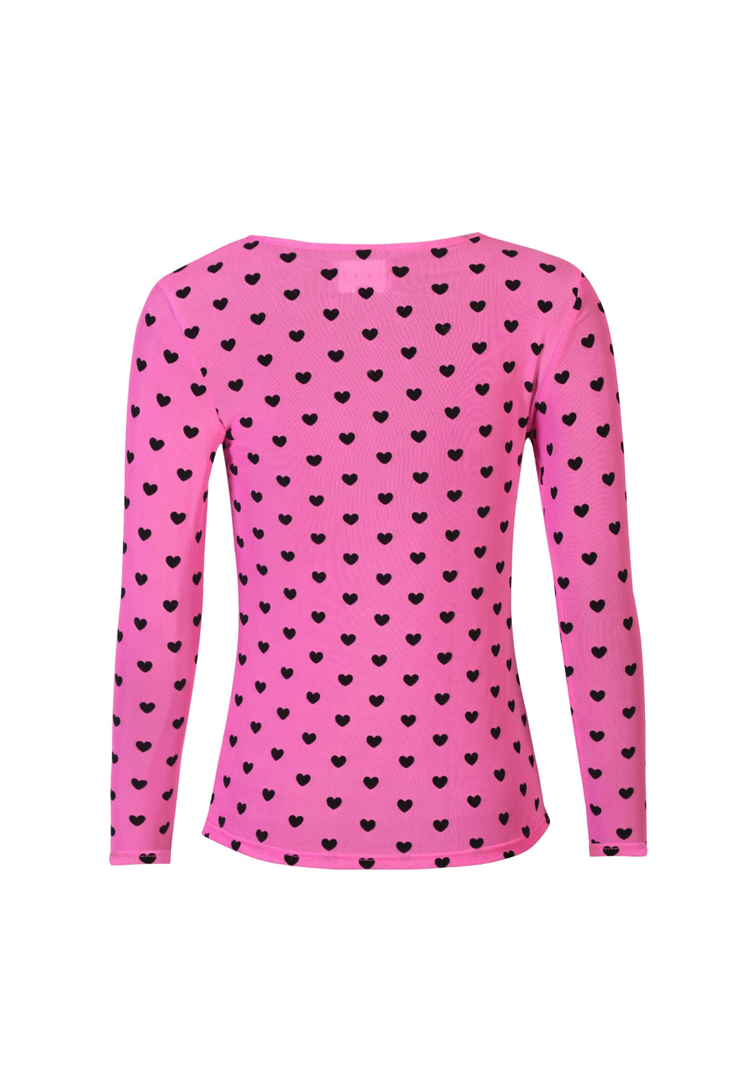 Liberte - Mesh Ls Tshirt, Flock 22081 - Dark Pink Heart
