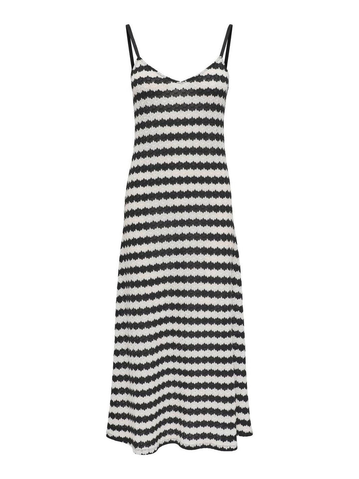 Only - Onlevara Life S/L Stripe Dress - 4855529 Black Cloud Dancer