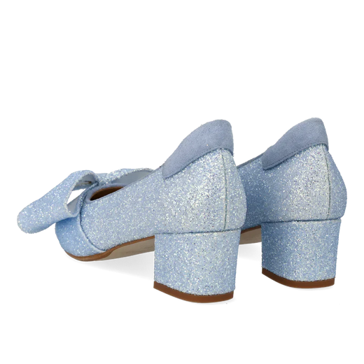 Angulus - Sløjfe Pump I Funklende Glitter 1550-105 - 4641/4610 Sky Blue Glitter/sky Blue Pumps 