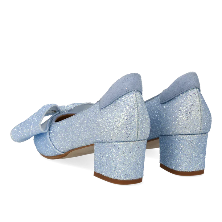 Angulus - Sløjfe Pump I Funklende Glitter 1550-105 - 4641/4610 Sky Blue Glitter/sky Blue Pumps 