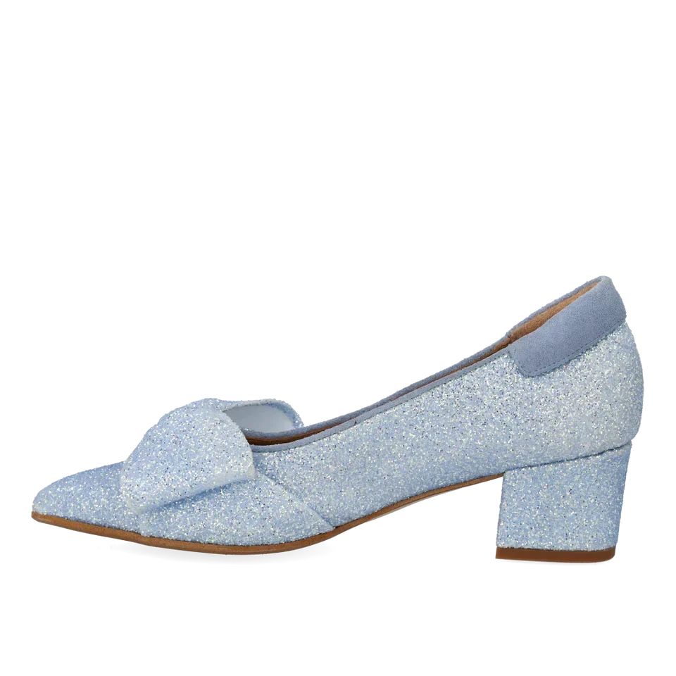 Angulus - Sløjfe Pump I Funklende Glitter 1550-105 - 4641/4610 Sky Blue Glitter/sky Blue Pumps 