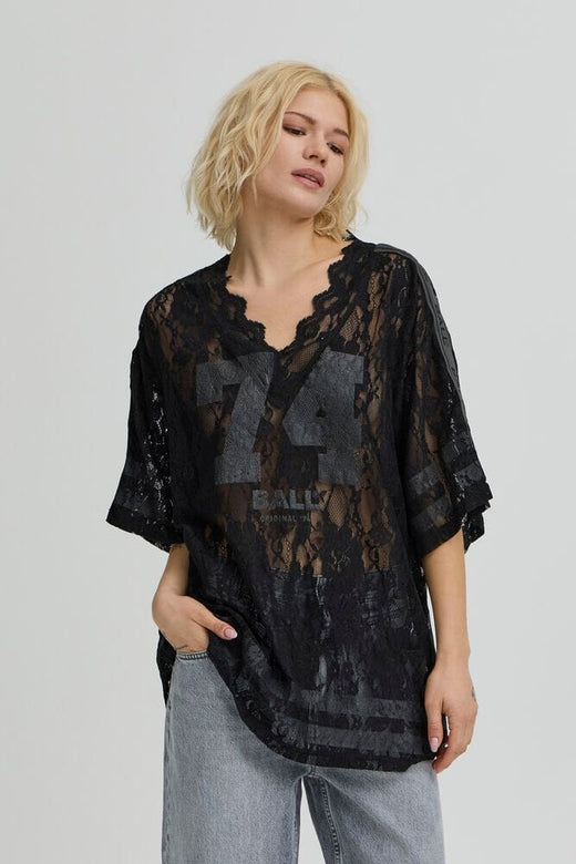 Ball - Bafine Lace Oz Tee 50408068 - 193911 - Black T-shirts 