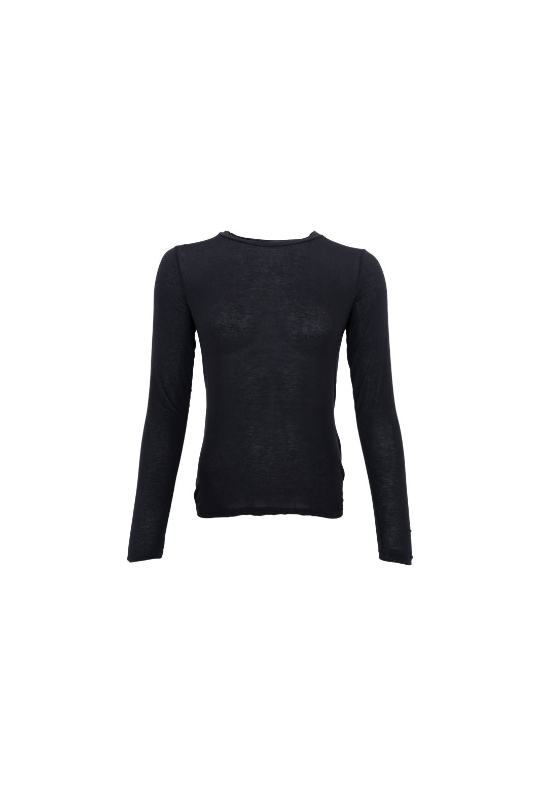 Black Colour - Bcalba Ls Tee 41260 - Shirts,Mesh & Basic Blouses - Black Solid