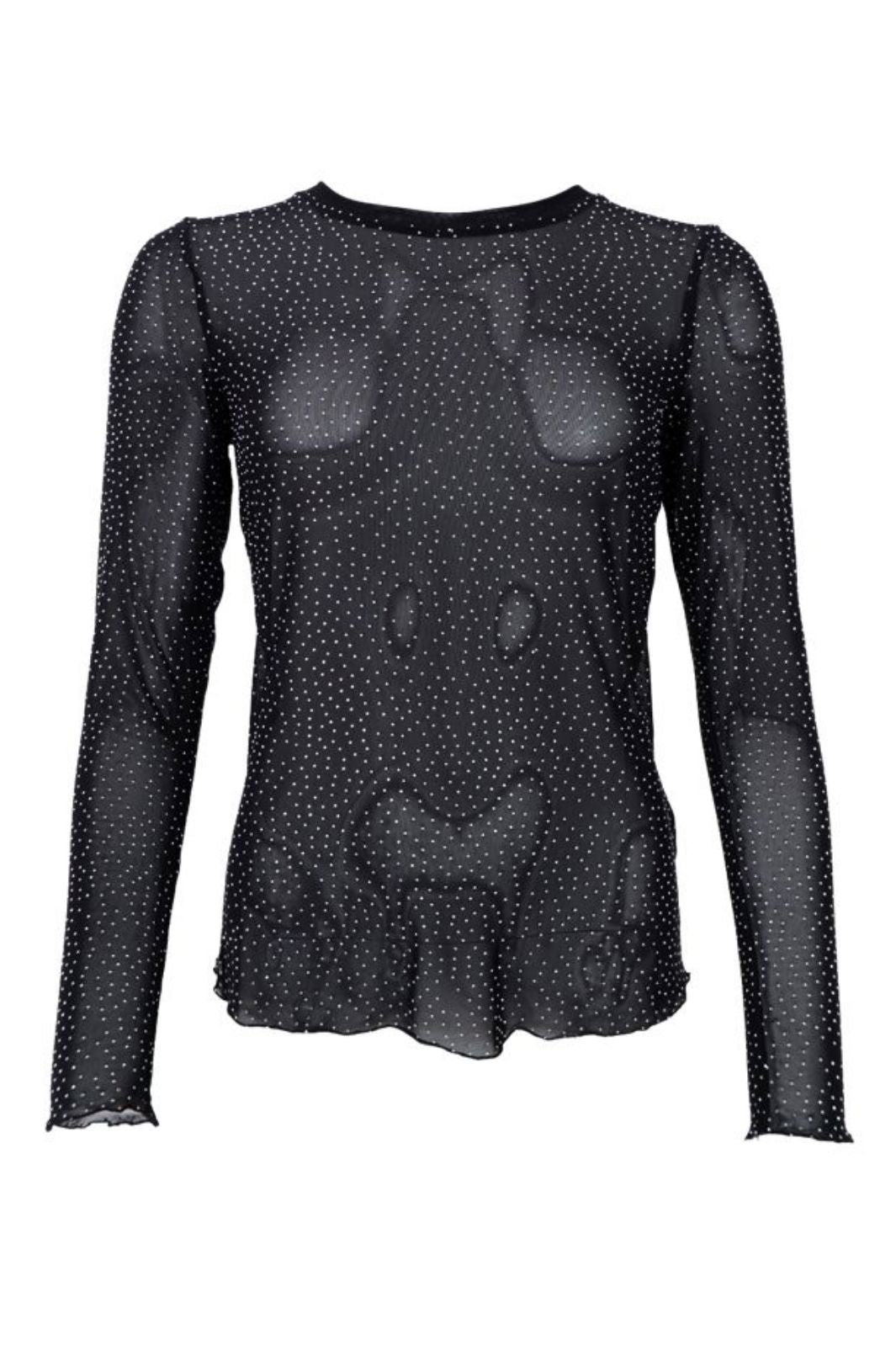 Black Colour - Bcalexis Tee W/Stones 40746 - Shirts - Black Bluser 