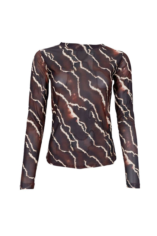 Black Colour - Bcannie Mesh Blouse 3846 - Shirts - Mocca Marble Bluser 