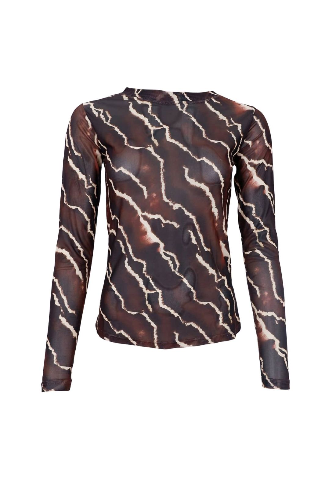 Black Colour - Bcannie Mesh Blouse 3846 - Shirts - Mocca Marble Bluser 