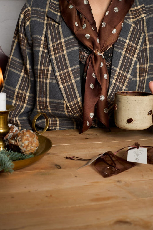 Black Colour - Bcash Mini Scarf Ring 4498 - Gold Coloured