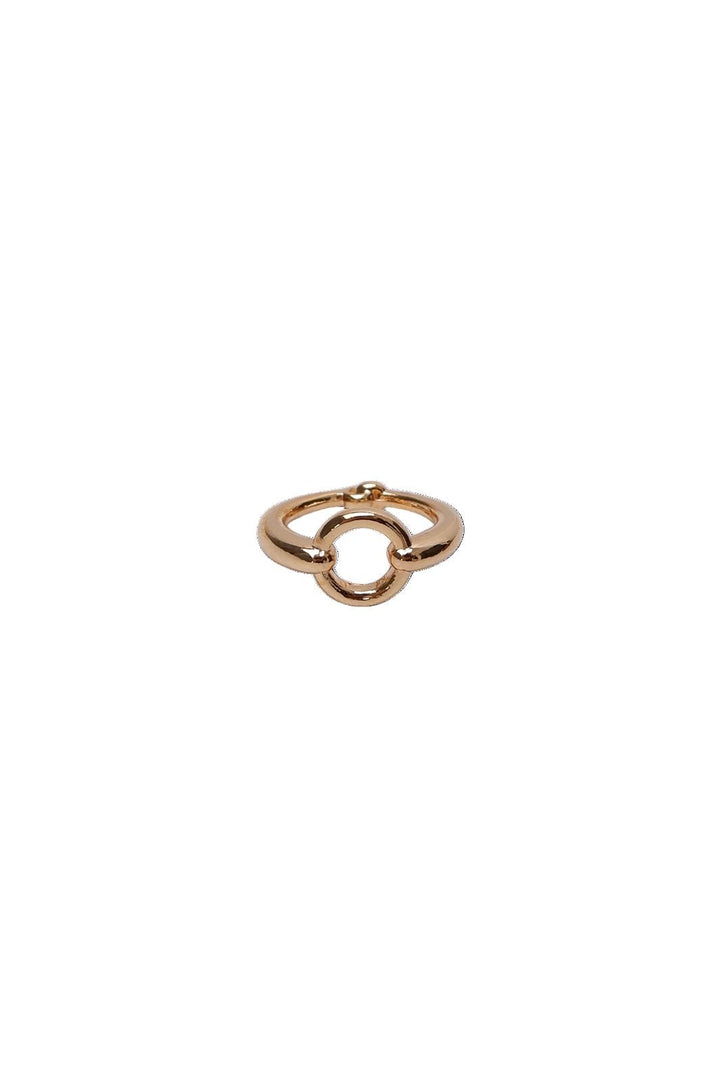 Black Colour - Bcash Mini Scarf Ring 4498 - Gold Coloured