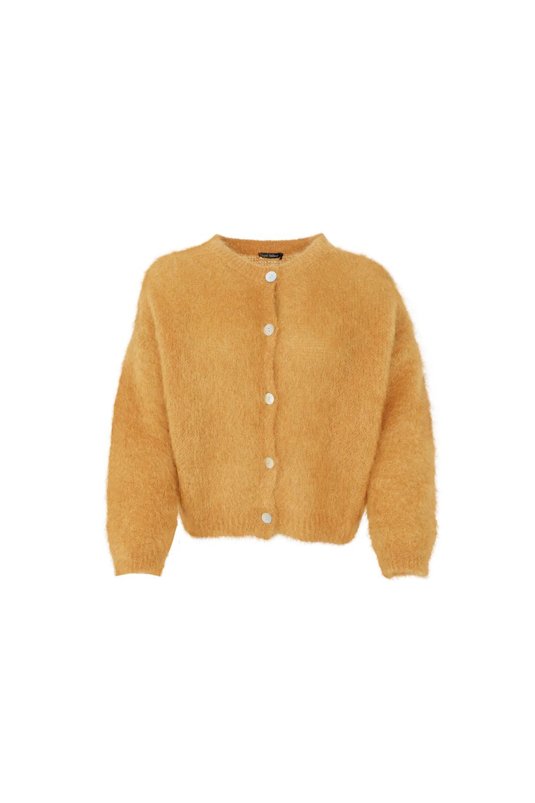 Black Colour - Bcbjoerk Patent Knit Cardigan 1264 - Mustard