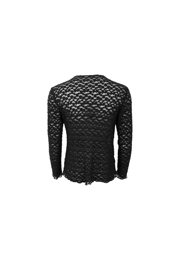 Black Colour - Bcblair Ls Lace Blouse 41049 - Shirts - Black