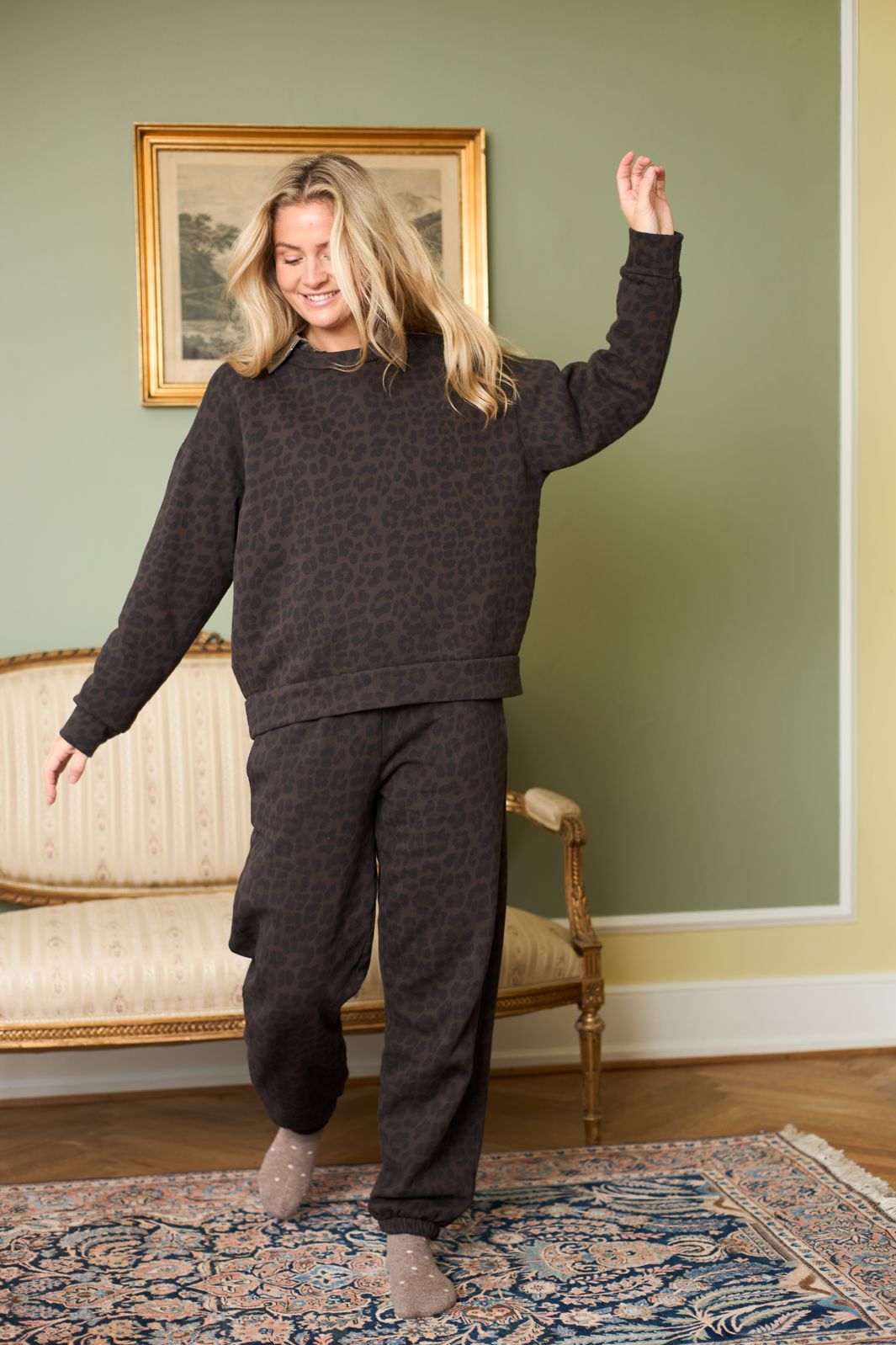 Black Colour - Bcdea Sweat Pant 41044 - Dark Leopard