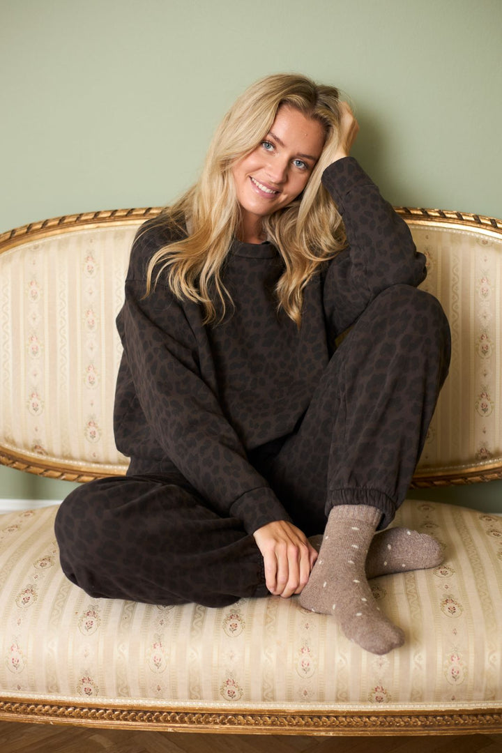 Black Colour - Bcdea Sweatshirt 41043 - Dark Leopard