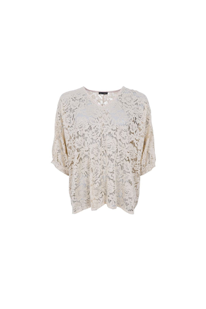 Black Colour - Bcdebbie Lace Blouse 41082 - Cream