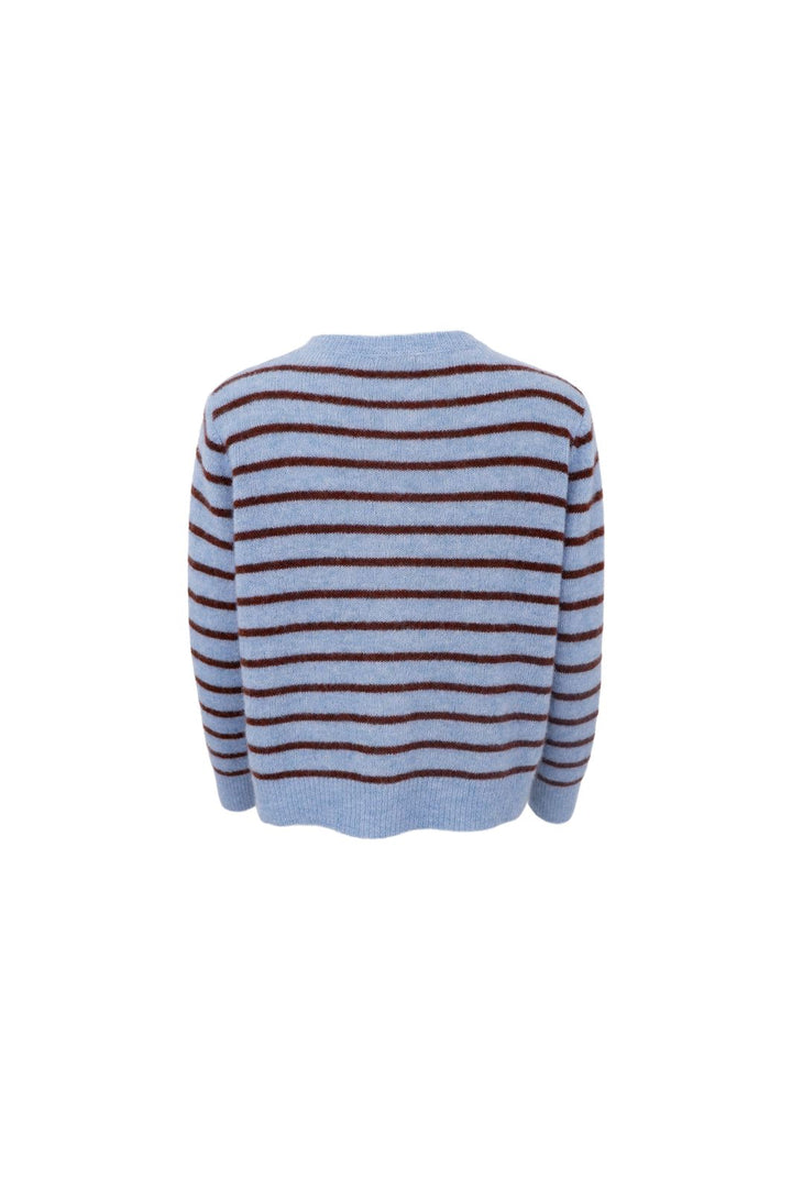 Black Colour - Bcdell Striped Knit Cardigan 1197 - Blue