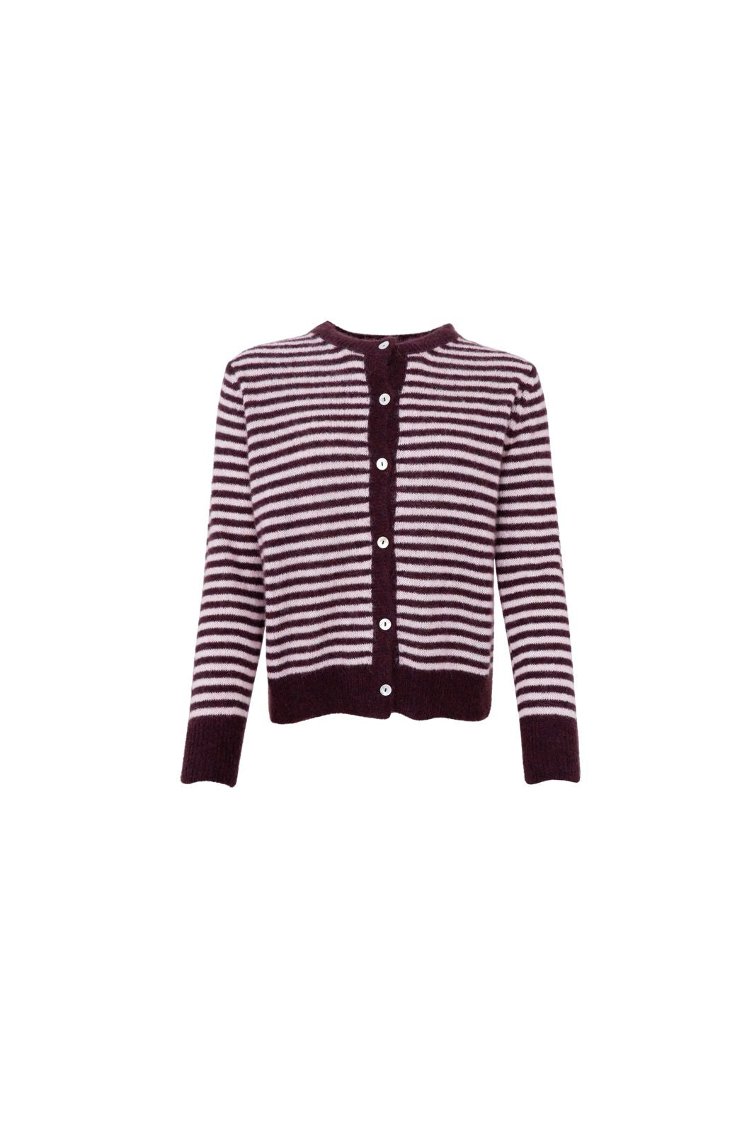 Black Colour - Bcdell Striped Knit Cardigan 1257 - Plum