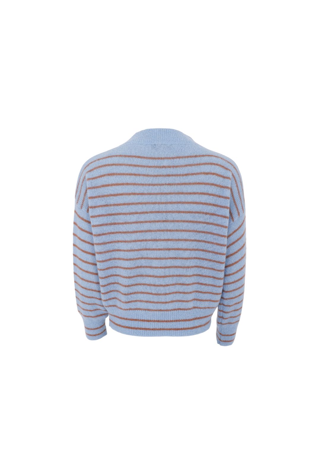 Black Colour - Bcdell Striped V-Neck Jumper 1240 - Lt. Blue