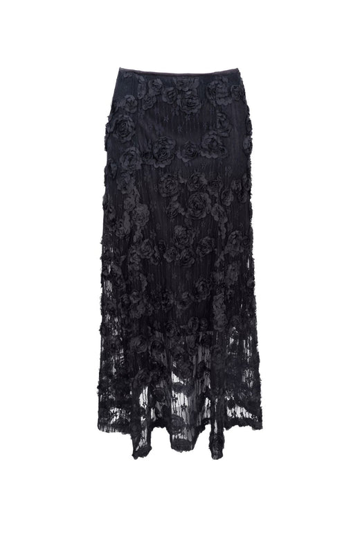 Black Colour - Bcelloise Flower Patch Skirt 41282 - Black
