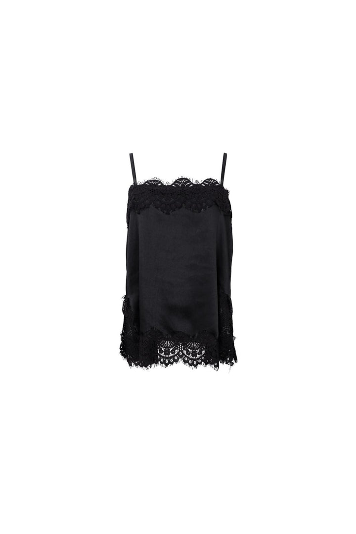 Black Colour - Bcevie Lace Strap Top 41046 - Shirts - Black