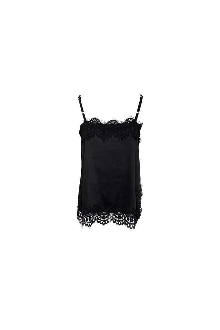 Black Colour - Bcevie Lace Strap Top 41046 - Shirts - Black