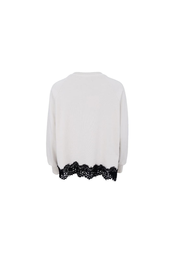 Black Colour - Bcevy Lace Sweatshirt 41089 - Off White