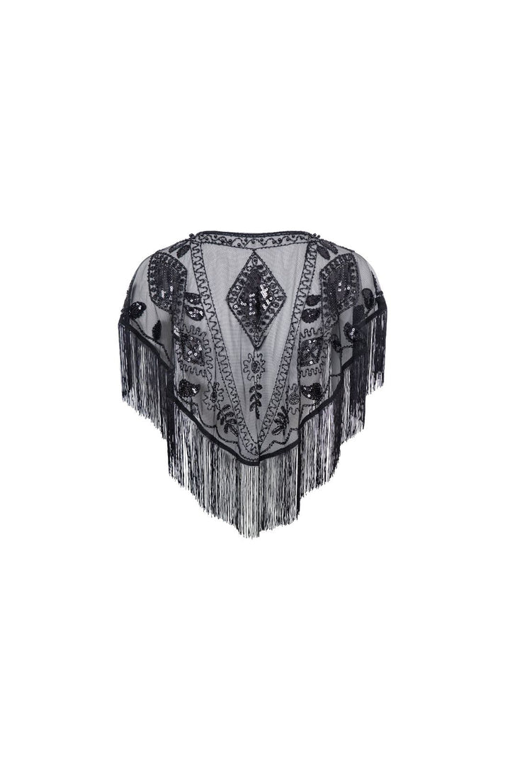 Black Colour - Bcfanya Sequin Fringle Cape 4583 - Black