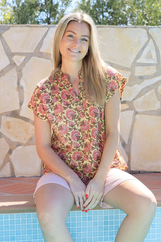 Black Colour - Bcflora S/S Blouse 39814 - Sun Flower