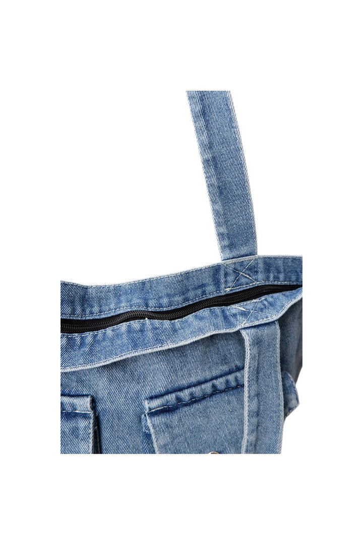 Black Colour - Bchalle Denim Bag 9378 - Lt. Denim Double Pocket