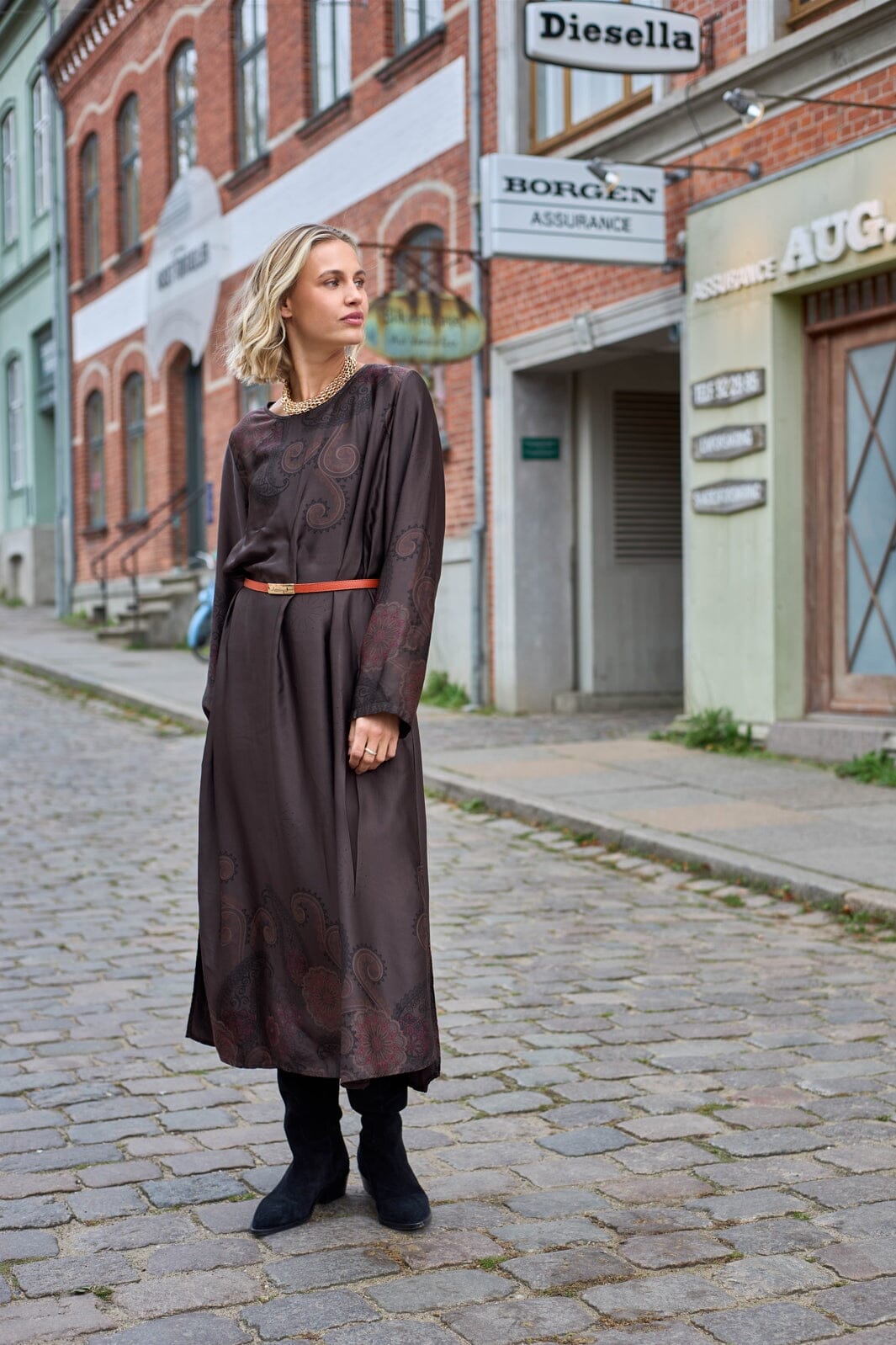 Black Colour - Bcjasmine Long Dress 40932 - Mocca
