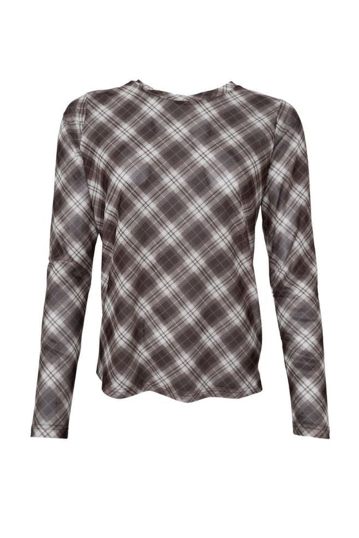 Black Colour - Bckamma Mesh Blouse 42000 - Shirts,Mesh & Basic Blouses - Brown Tartan