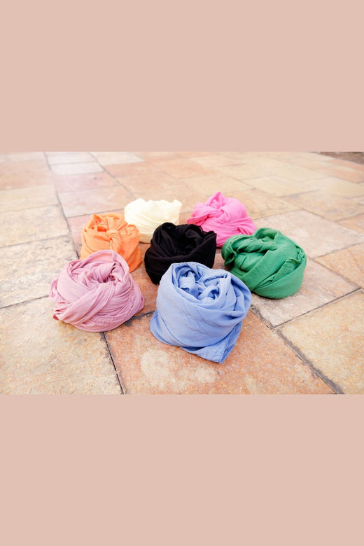 Black Colour - Bckelsey Small Plain Scarf 208272 - Lt. Yellow