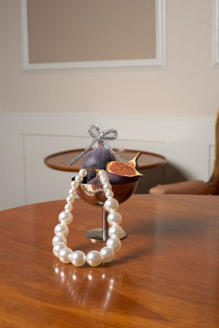 Black Colour - Bckitt Beaded Necklace 4586 - Off White