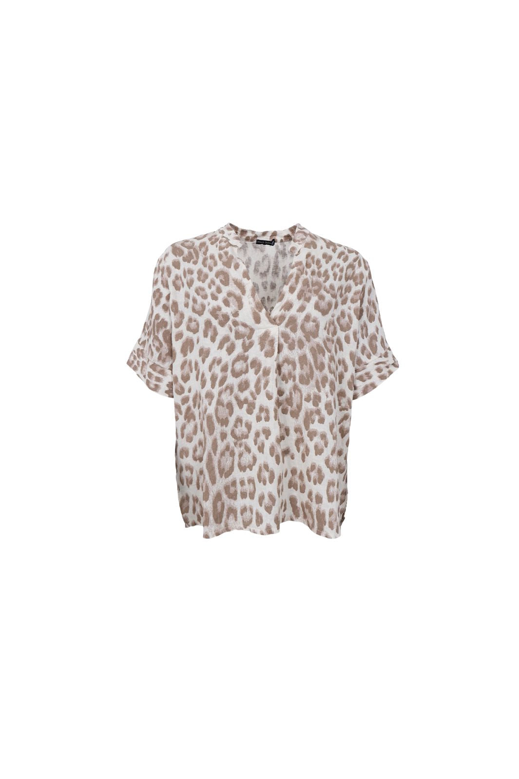 Black Colour - Bcmelina Ss Linen Blouse 40842 - Nougat Leo