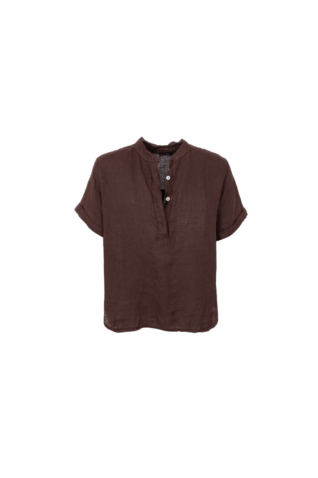 Black Colour - Bcmelina Ss Linen Shirt 41104 - Coffee