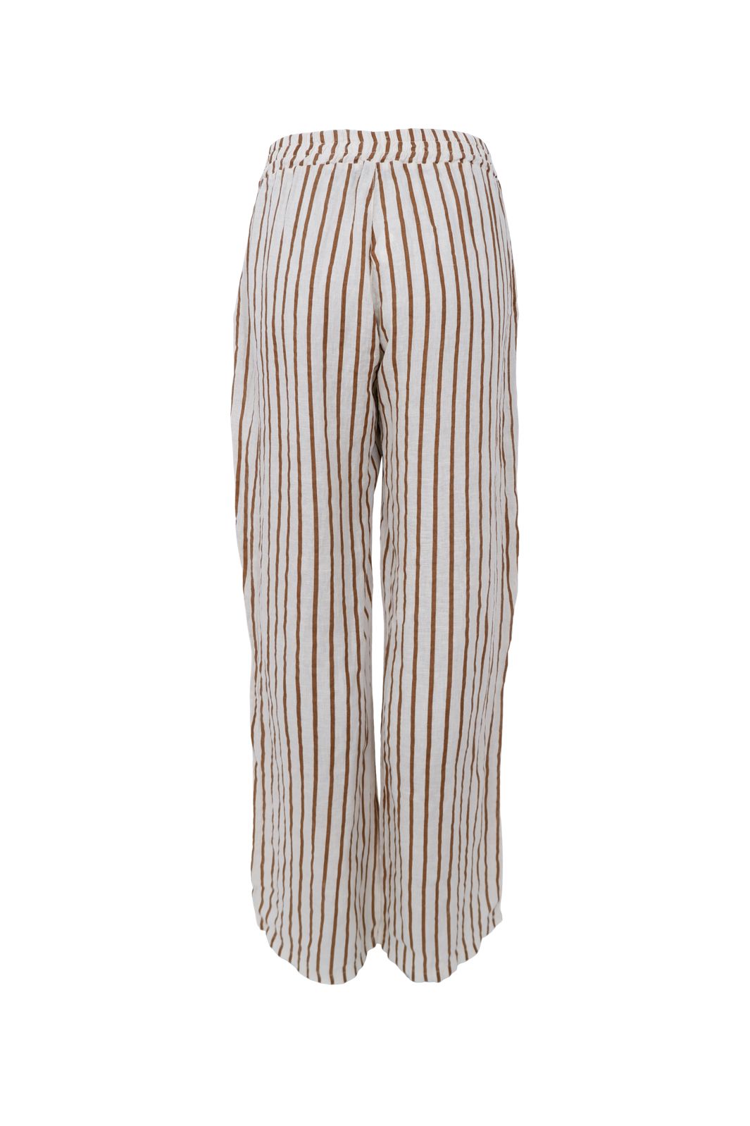 Black Colour - Bcmelina Wide Linen Pant 41114 - Camel Stripe