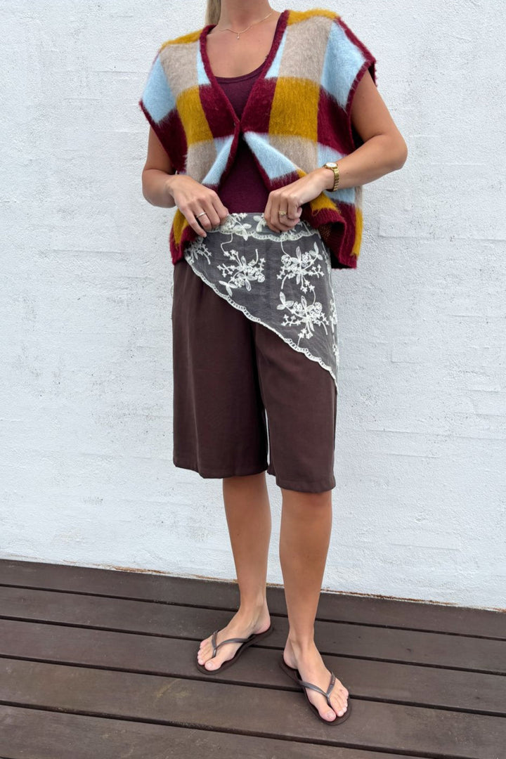 Black Colour - Bcmiriana Triangle Lace Scarf 3643 - Butter Yellow