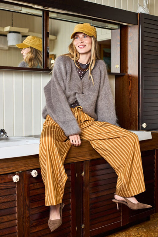 Black Colour - Bcsienna Striped Pant 41243 - Mustard