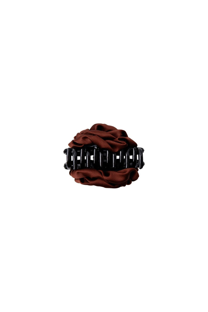 Black Colour - Bcsimona Flower Satin Hair Claw 6075 - Coffee