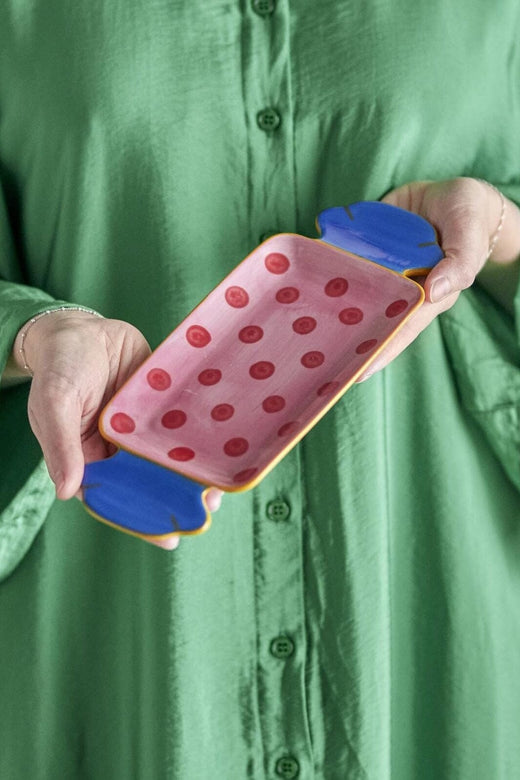 Bloomingville - Caramella Serveringsfad, Rosa, Stentøj 82072358 - Rose Køkkentilbehør 