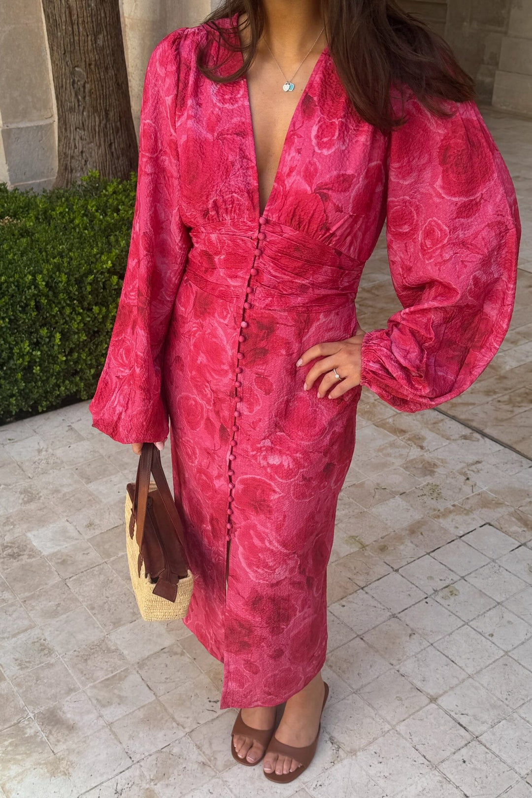 BYIC - Adaic Long Dress A23983 - Soft Rose Print Kjoler 