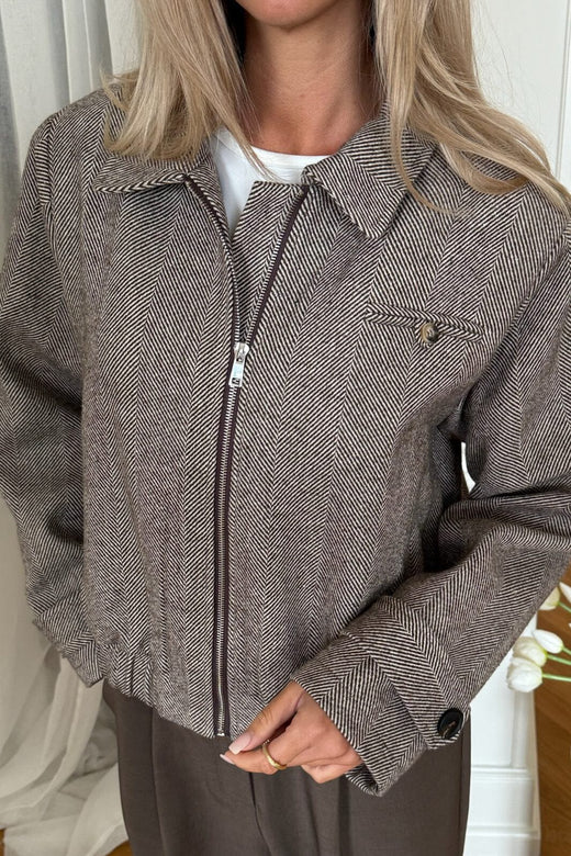 BYIC - Miaic Short Jacket A23919 - Brown Stripes