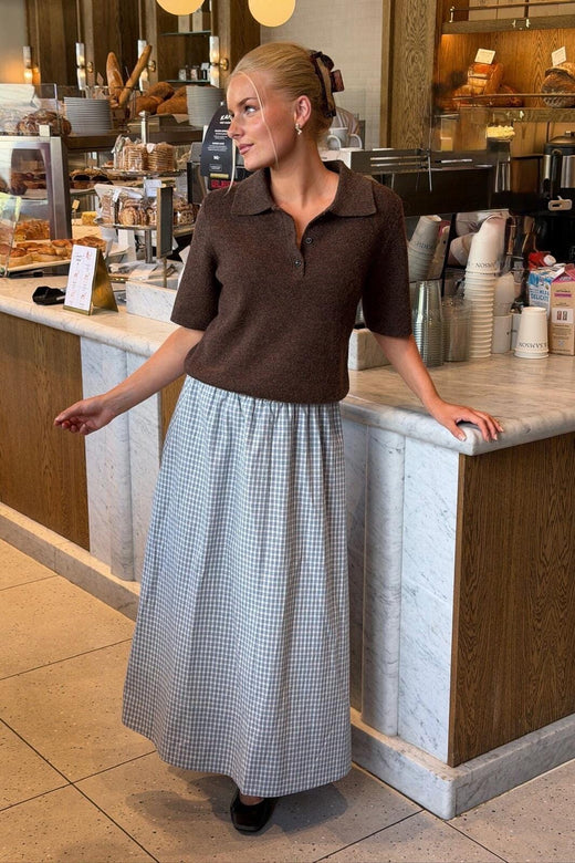 Byic - Milleic Long Skirt A25242 - Brown Checks Nederdele 