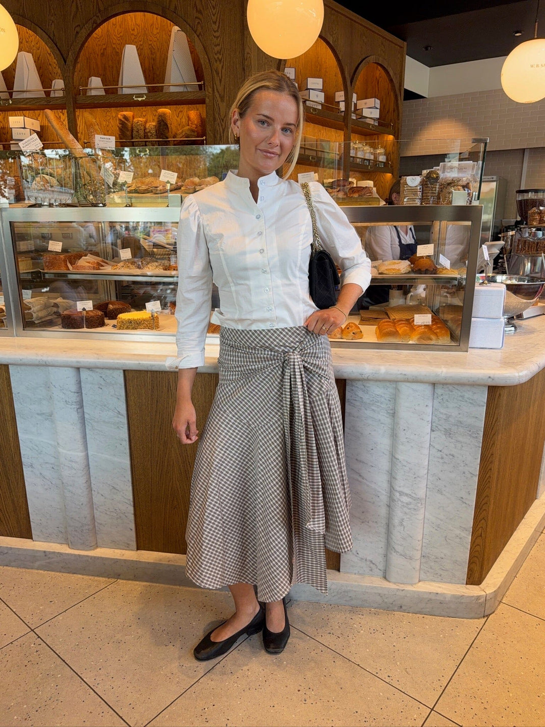 Byic - Siriic Midi Skirt A25477 - Brown Checks Nederdele 