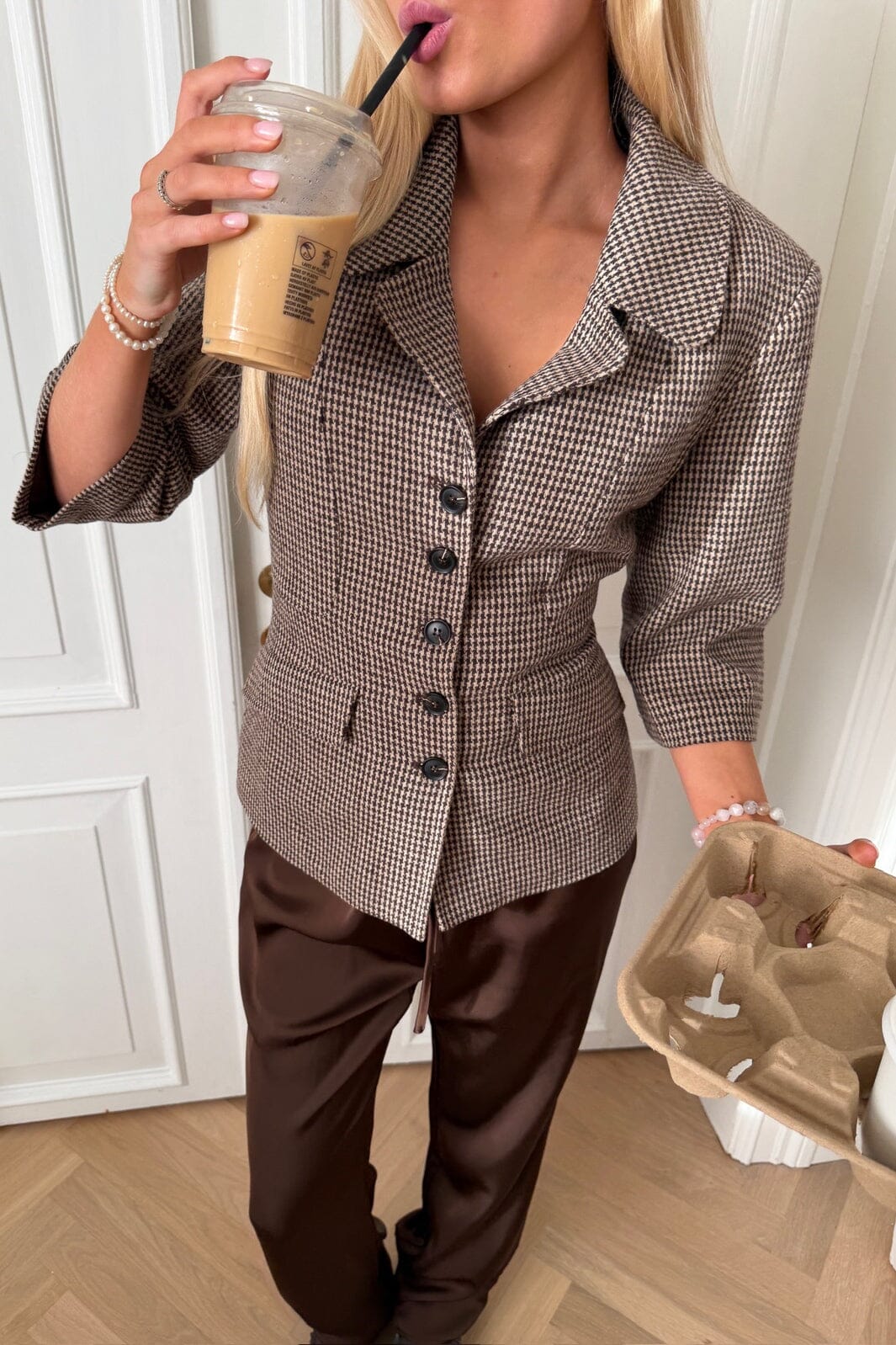 BYIC - Stineic Ss Blazer A23998 - Brown Checks