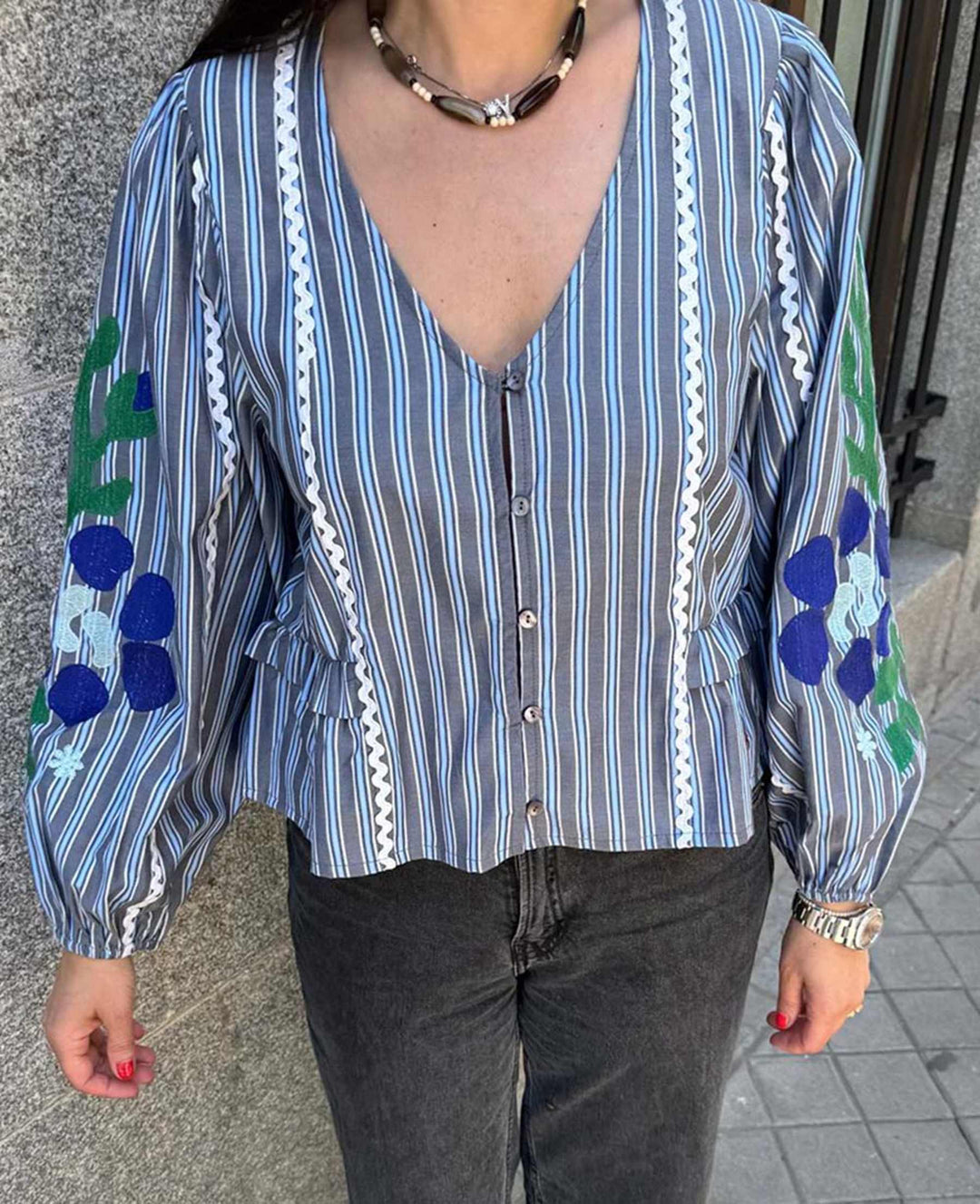 Sissel Edelbo - Veda Top Se 2044 - Grey Stripes