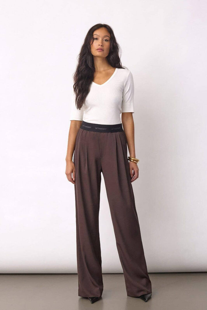 Co´Couture - Alinicc Logo Pant 500148 - 20003 - Dark Brown Bukser 