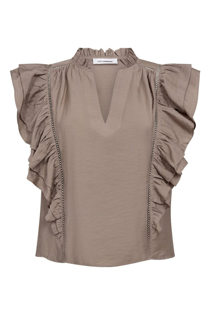 Co´Couture - Callumcc Lace Frill V-Top 45172 - 2006 - Taupe