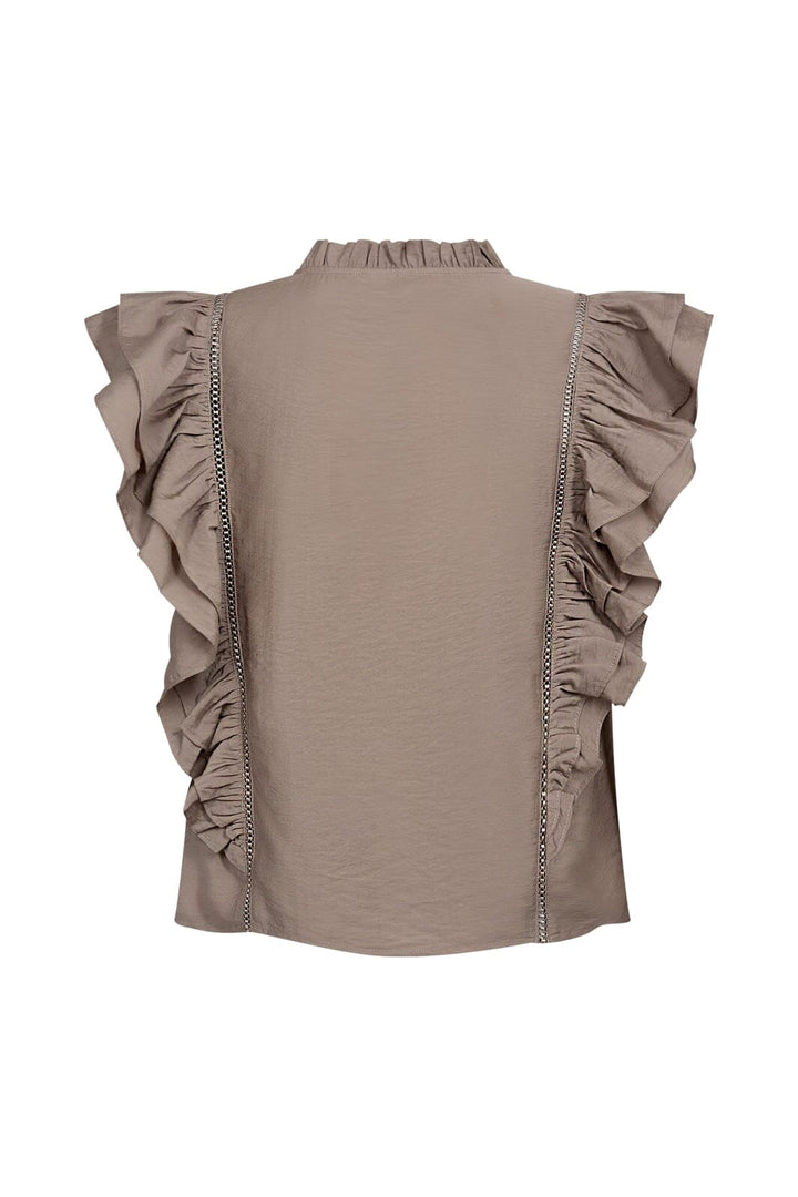 Co´Couture - Callumcc Lace Frill V-Top 45172 - 2006 - Taupe